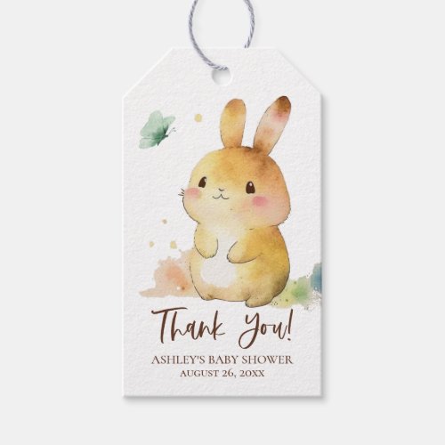 Cute Bunny Rabbit Baby Shower Thank You Gift Tags