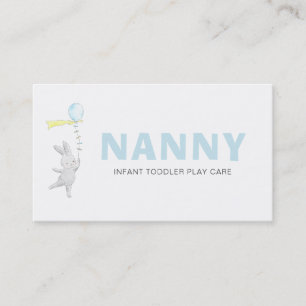 *~* Cute Bunny Rabbit Balloon Nanny Business Card