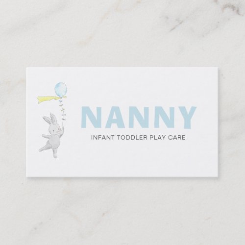  Cute Bunny Rabbit Balloon Nanny Business Card