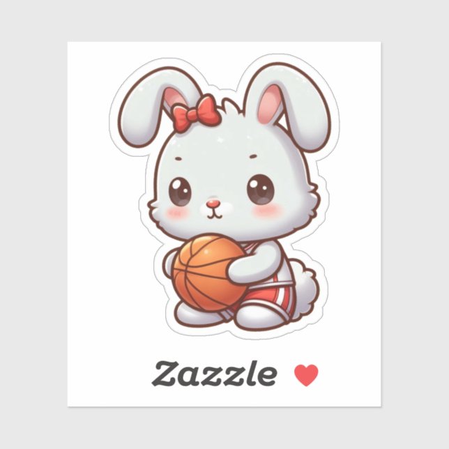 cute bunny,rabbit,basketball sticker (Sheet)