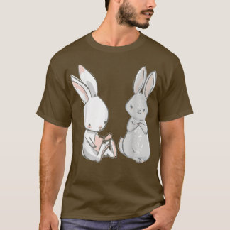 Cute Bunny Rabbit Best Friends  Book Lover  & Gift T-Shirt