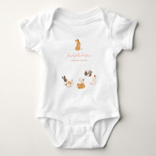 Cute Bunny Rabbit Birthday Baby Shower Invitation Baby Bodysuit