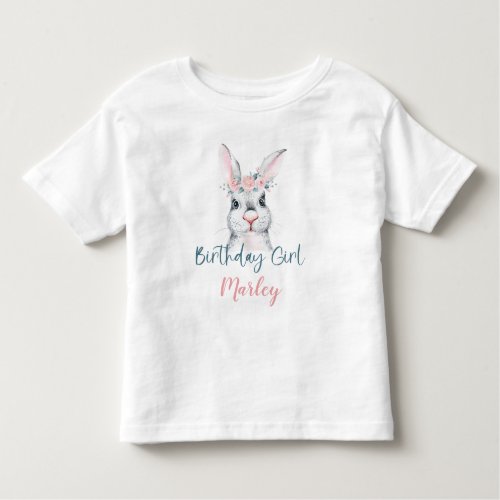 Cute Bunny Rabbit Birthday girl Toddler T_shirt