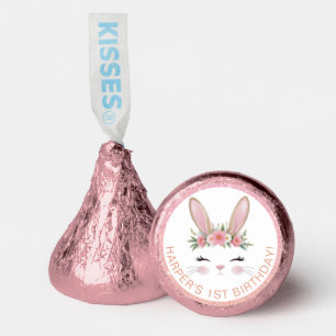 Cute Bunny Rabbit Blush Pink Birthday  Hershey®'s Kisses®