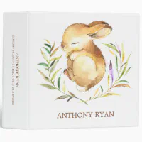 Cute Bunny Rabbit Boys Baby Photo Album 3 Ring Binder