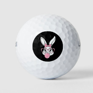Cute Bunny Rabbit Bubblegum Heart Glasses Easter Golf Balls