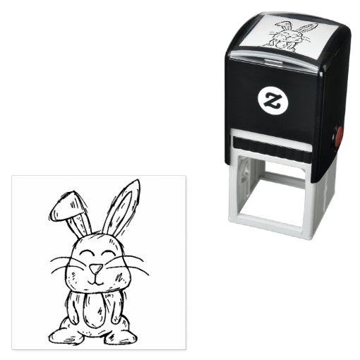 Cute Bunny Rabbit Cartoon Character Art Self-inking Stamp | Zazzle