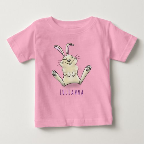 Cute bunny rabbit cartoon illustration baby T_Shirt
