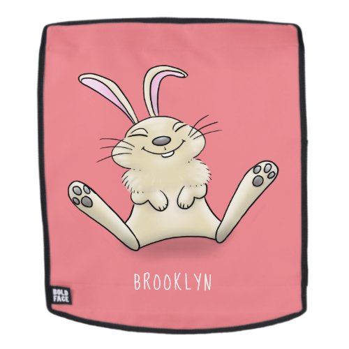 Cute bunny rabbit cartoon illustration backpack