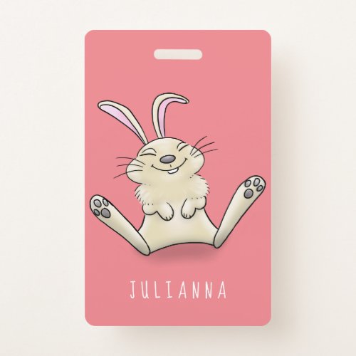 Cute bunny rabbit cartoon illustration badge