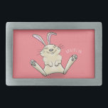 Cute bunny rabbit cartoon illustration  belt buckle<br><div class="desc">Our cute rabbit is smiling and basking in adorable cartoon style.</div>