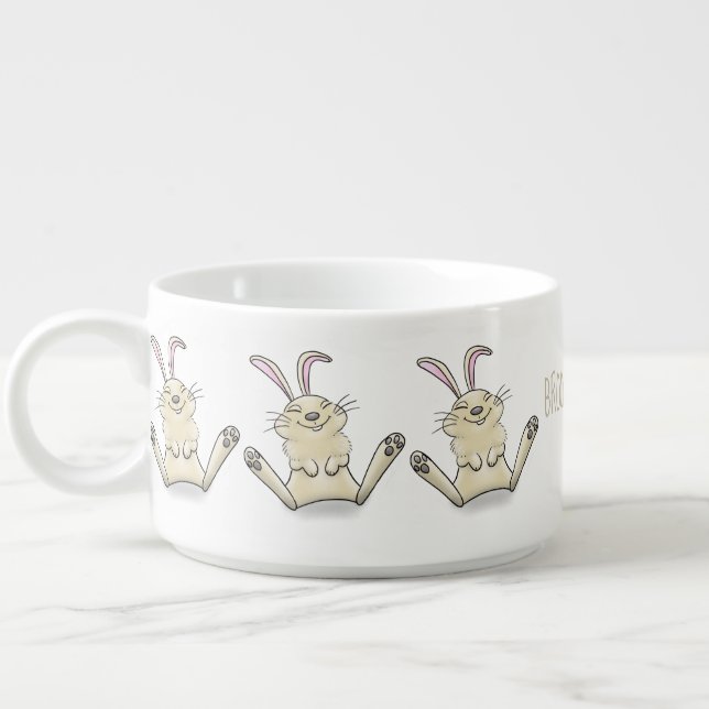Cute bunny rabbit cartoon illustration bowl (Right)