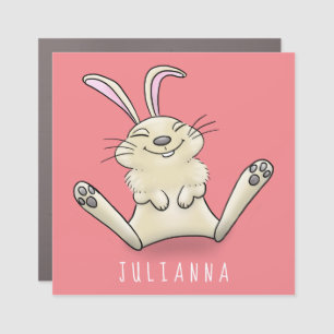 Cute bunny rabbit cartoon illustration car magnet