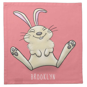 Cute bunny rabbit cartoon illustration cloth napkin