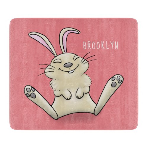Cute bunny rabbit cartoon illustration cutting board
