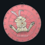 Cute bunny rabbit cartoon illustration dart board<br><div class="desc">Our cute rabbit is smiling and basking in adorable cartoon style.</div>