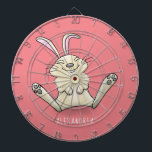 Cute bunny rabbit cartoon illustration dart board<br><div class="desc">Our cute rabbit is smiling and basking in adorable cartoon style.</div>