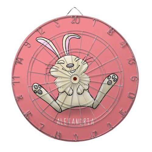 Cute bunny rabbit cartoon illustration dart board