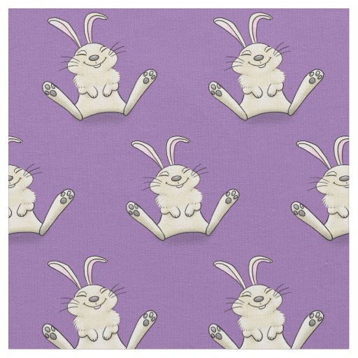 Cute bunny rabbit cartoon illustration fabric