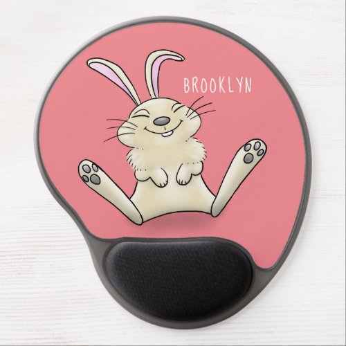 Cute bunny rabbit cartoon illustration gel mouse pad