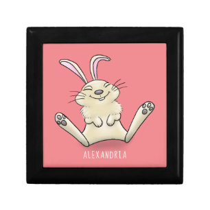Cute bunny rabbit cartoon illustration gift box