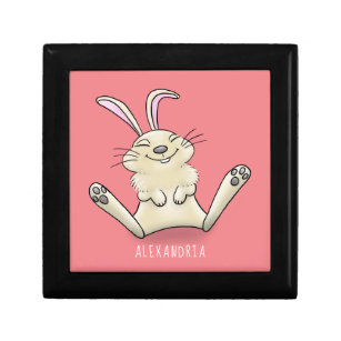 Cute bunny rabbit cartoon illustration gift box