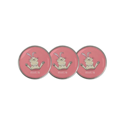 Cute bunny rabbit cartoon illustration golf ball marker