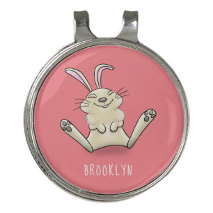 Cute bunny rabbit cartoon illustration golf hat clip