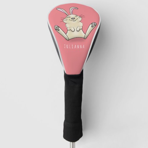 Cute bunny rabbit cartoon illustration golf head cover