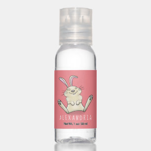 Cute bunny rabbit cartoon illustration hand sanitizer