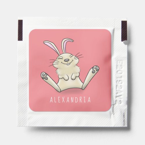 Cute bunny rabbit cartoon illustration hand sanitizer packet