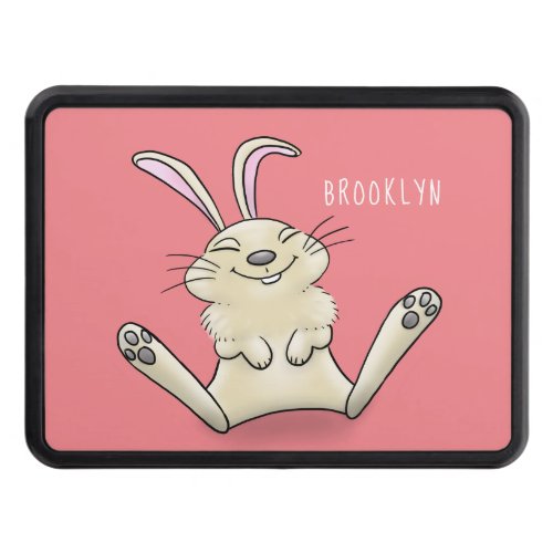 Cute bunny rabbit cartoon illustration hitch cover