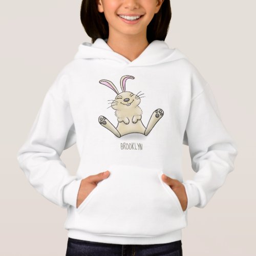 Cute bunny rabbit cartoon illustration hoodie