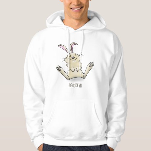 Cute bunny rabbit cartoon illustration hoodie