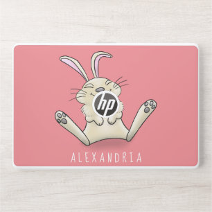 Cute bunny rabbit cartoon illustration HP laptop skin