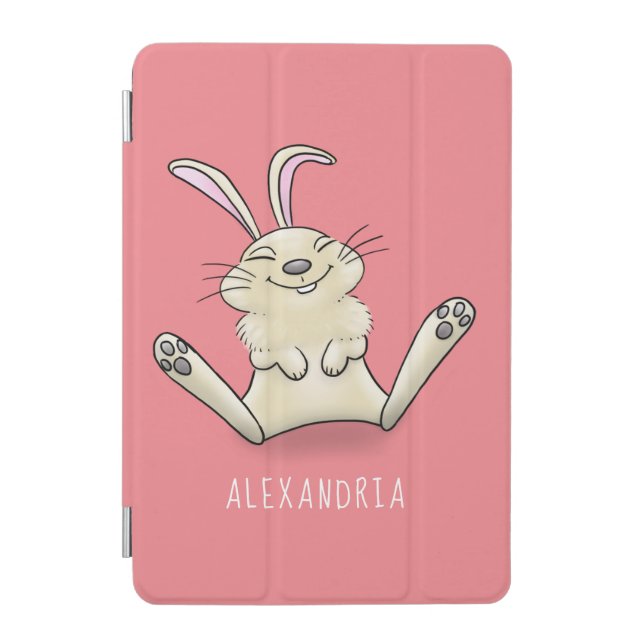 Cute bunny rabbit cartoon illustration iPad mini cover (Front)