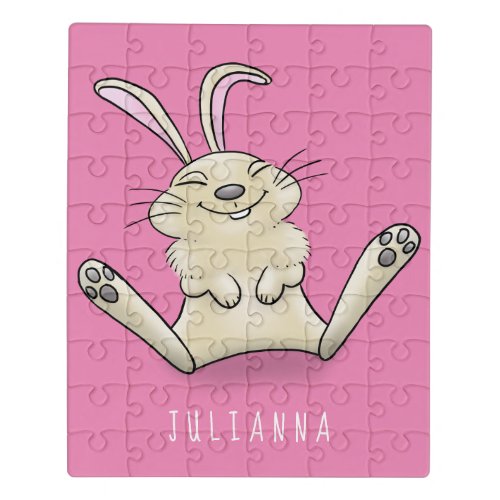 Cute bunny rabbit cartoon illustration jigsaw puzzle