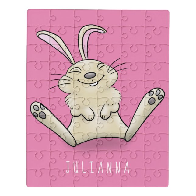 Cute bunny rabbit cartoon illustration jigsaw puzzle (Puzzle Vertical)