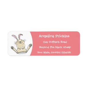 Cute bunny rabbit cartoon illustration label