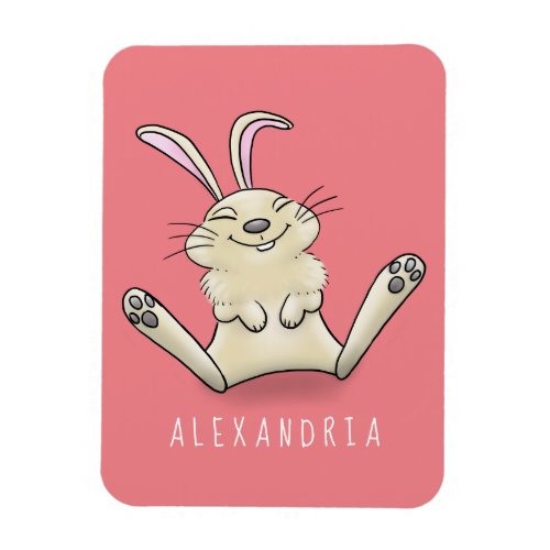 Cute bunny rabbit cartoon illustration magnet