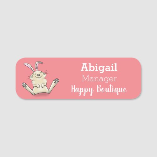 Cute bunny rabbit cartoon illustration  name tag