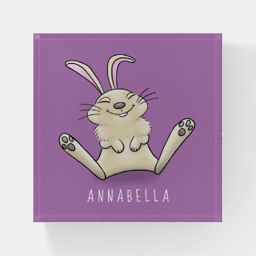 Cute bunny rabbit cartoon illustration paperweight