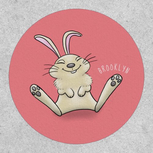 Cute bunny rabbit cartoon illustration patch