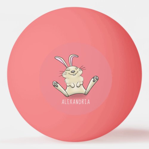 Cute bunny rabbit cartoon illustration ping pong ball