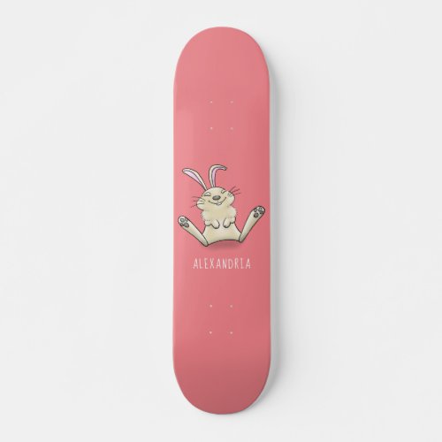 Cute bunny rabbit cartoon illustration skateboard