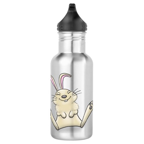 Cute bunny rabbit cartoon illustration stainless steel water bottle