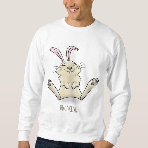 Cute bunny rabbit cartoon illustration sweatshirt