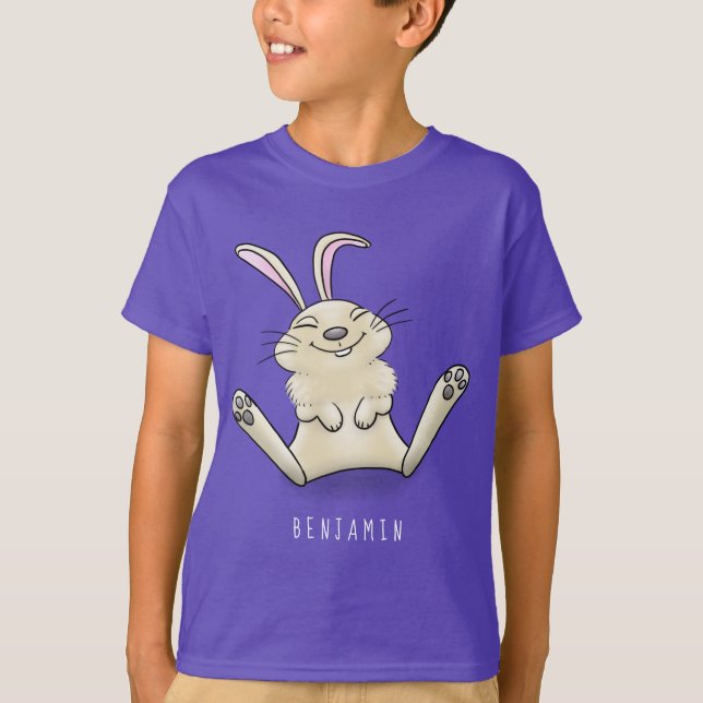 Cute bunny rabbit cartoon illustration T-Shirt (Front)