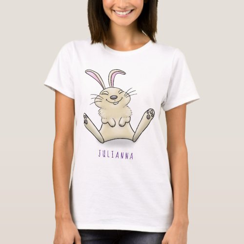 Cute bunny rabbit cartoon illustration T_Shirt