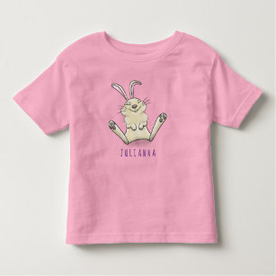 Cute bunny rabbit cartoon illustration toddler t-shirt